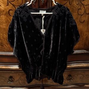 Johnny Was Ruby Smocked Eyelet Top